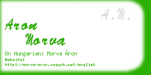 aron morva business card